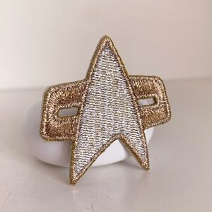Hold Y2k Star Trek gold uniform logo iron on patch